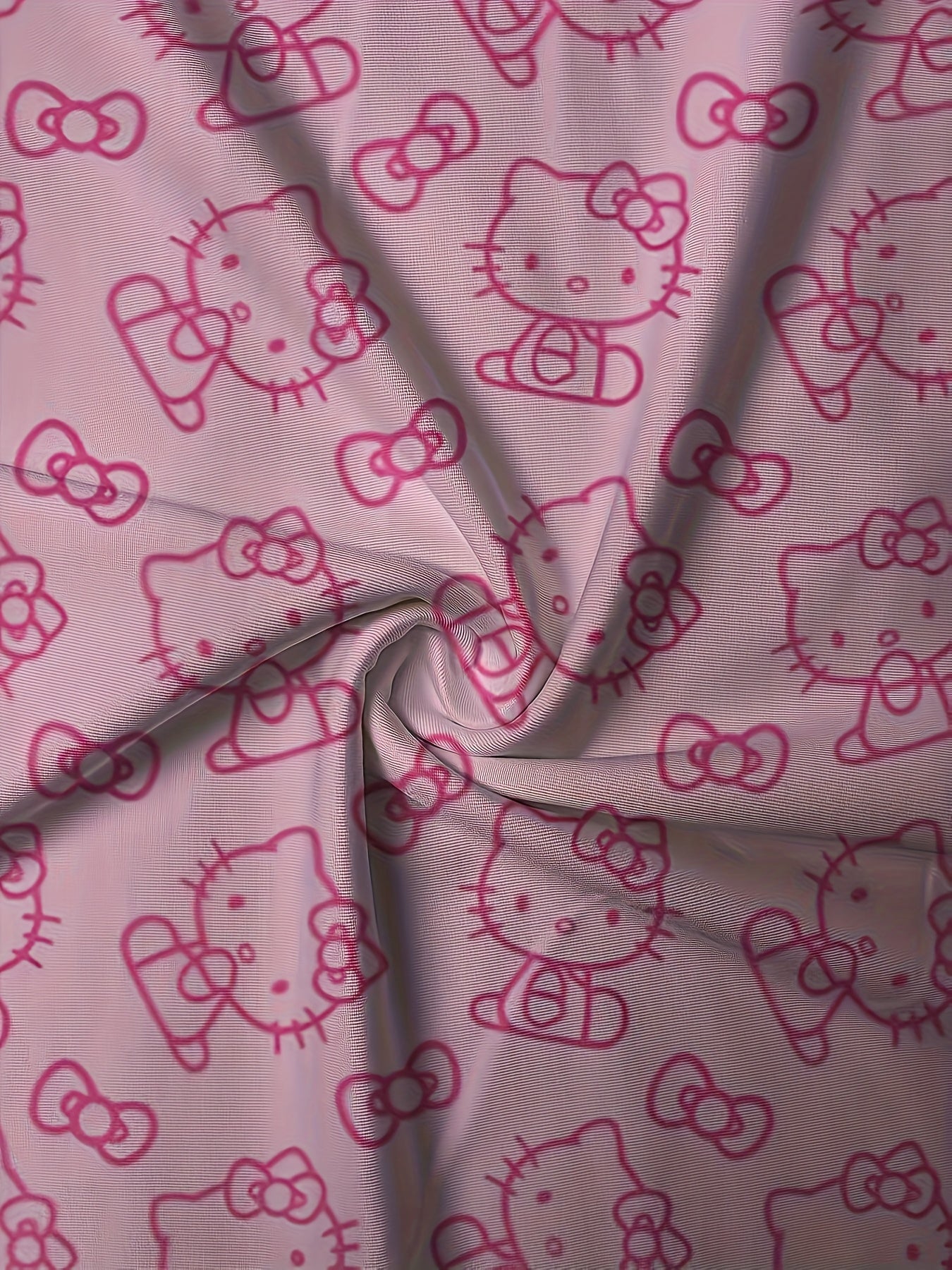 Kids' Short Sleeve T-Shirt - Cute Pink for Hello Kitty Cartoon Pattern, 3D Digital Print, Suitable for Outdoor | Casual | Sports | Home, Comfortable Sliky Fiber Fabric Fabric