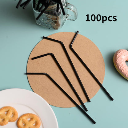 100pcs thickened and durable straws, bendable, food-safe, suitable for smoothies, boba, bubble milk tea and tropical beverages, perfect for home use and parties. Bendable beverage straws, decorative drinking straws, straw cup