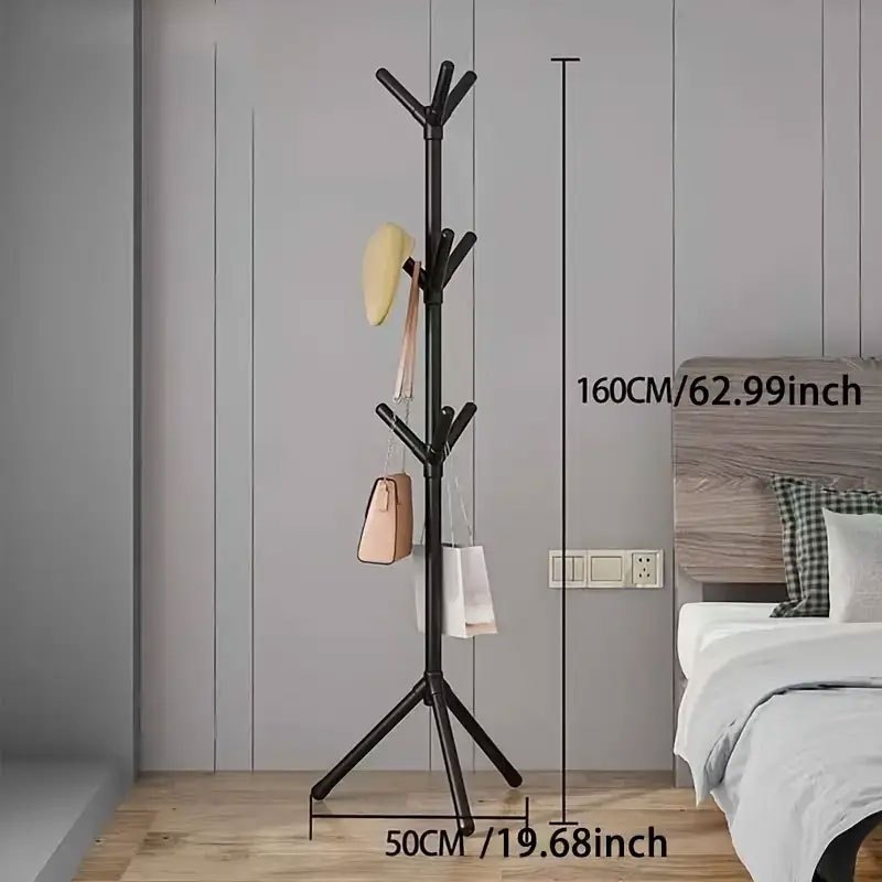 1pc Minimalist 9-Branch Coat Rack – Perfect for Hanging Clothes, Jackets, Trench Coats, Caps, Bags & Accessories with Ease. Black and White Design Complements Any Decor Style to Keep Your Space Neatly Organized