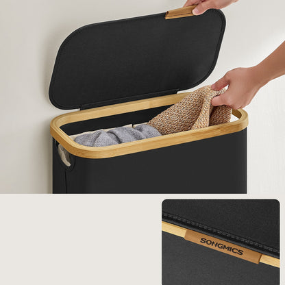 Laundry Basket, Laundry Collector with Lid, 65 L, Removable Laundry Bag, Oxford Fabric, Foldable