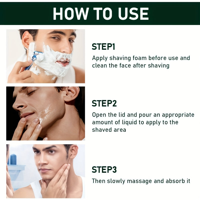 Men'S Summer Refreshing Mint After Shave Care Serum 2pcs, with Aloe, Peppermint, Eucalyptus Oil Extracts, Lightweight Non-Greasy Formula, Instant Absorption, 72-Hour Hydration & Long-Lasting Oil Control, Soothes Dryness, Redn