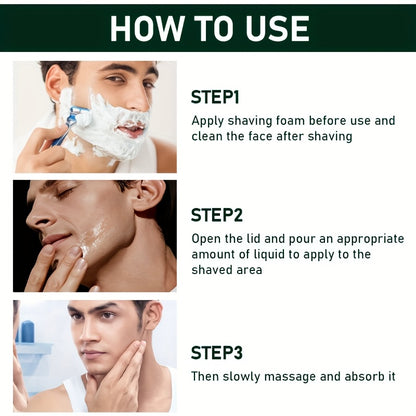 Men'S Summer Refreshing Mint After Shave Care Serum 2pcs, with Aloe, Peppermint, Eucalyptus Oil Extracts, Lightweight Non-Greasy Formula, Instant Absorption, 72-Hour Hydration & Long-Lasting Oil Control, Soothes Dryness, Redn