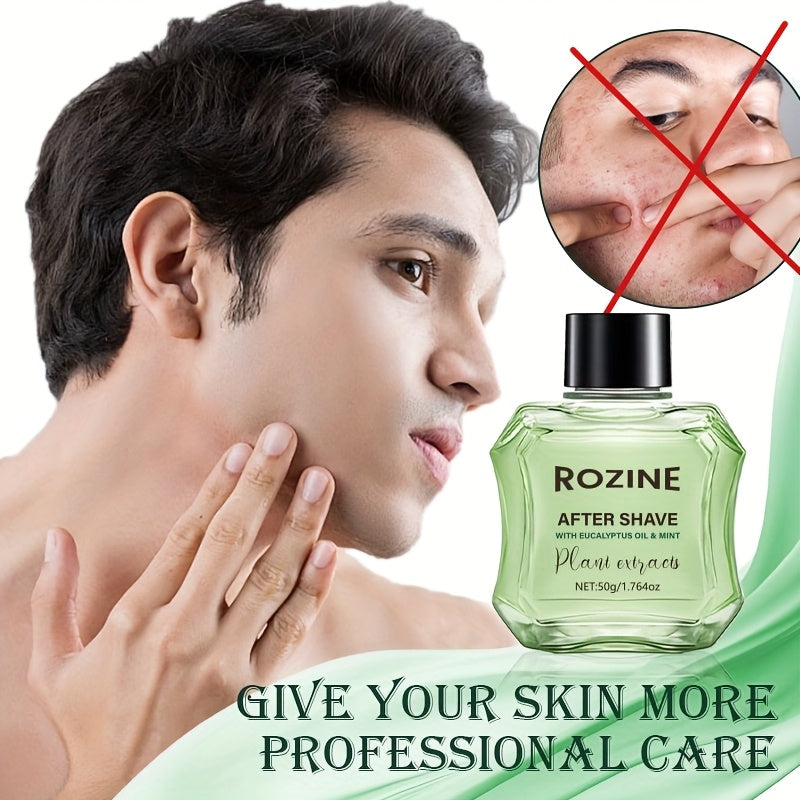 Men'S Summer Refreshing Mint After Shave Care Serum 2pcs, with Aloe, Peppermint, Eucalyptus Oil Extracts, Lightweight Non-Greasy Formula, Instant Absorption, 72-Hour Hydration & Long-Lasting Oil Control, Soothes Dryness, Redn