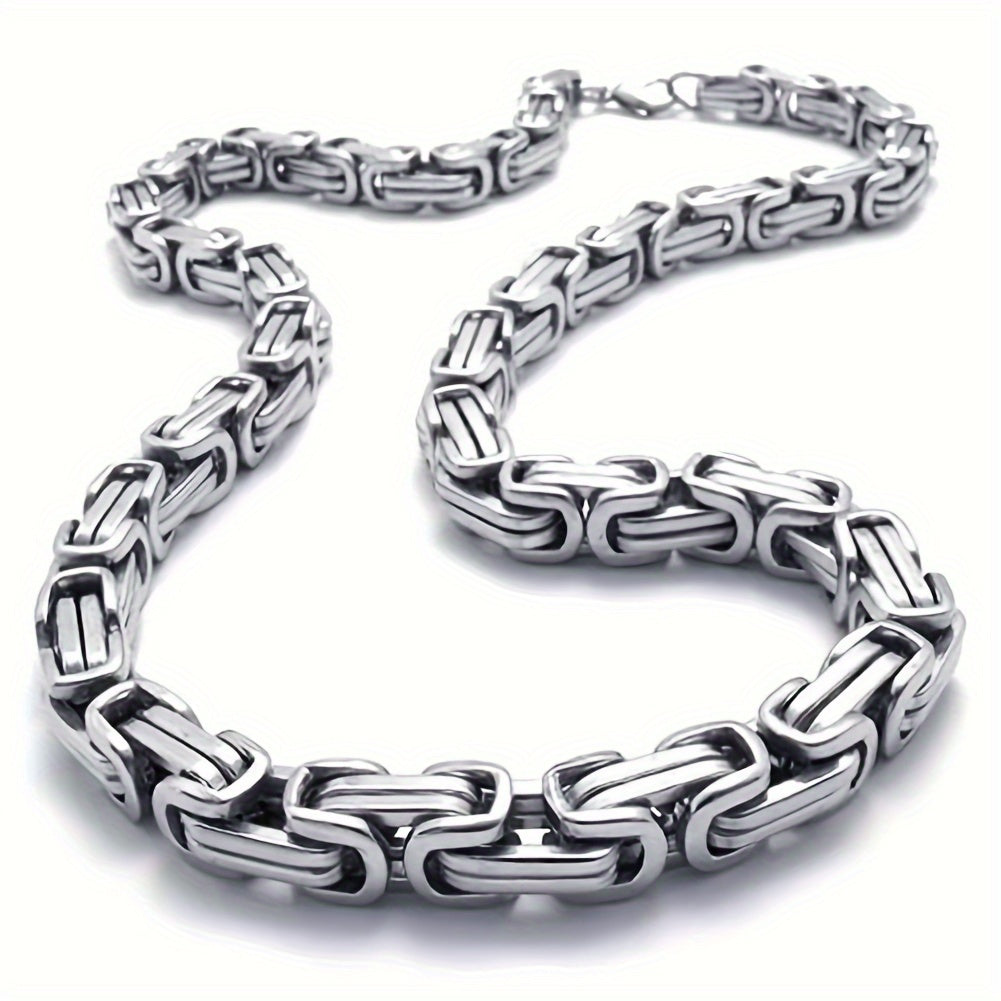 Men'S Cuban Chain Necklace - Heavy-Duty 304 304 Stainless Steel Jewelry, Interlocking Link Design for Everyday & Formal Wear - Birthday/Anniversary/Father'S Day Gift for Him - Durable Hip-Hop Necklace for Men, Hip Hop Necklac
