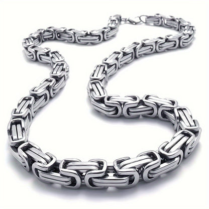 Men'S Cuban Chain Necklace - Heavy-Duty 304 304 Stainless Steel Jewelry, Interlocking Link Design for Everyday & Formal Wear - Birthday/Anniversary/Father'S Day Gift for Him - Durable Hip-Hop Necklace for Men, Hip Hop Necklac