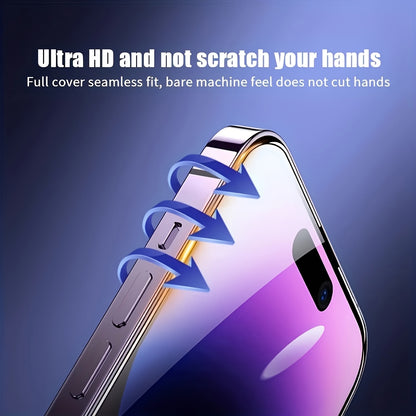 5 Pack Ultra HD Tempered Glass Screen Protector for iPhone 15 Pro Max/16 Pro Max/16/15/14/13/12/11/Plus/Mini/XS Max/XR/X, One-Click Film Applicator, 9H+ Tempered Glass Film, Anti-Fingerprint, Full Coverage, Case Friendly
