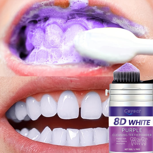 Ceyecr Purple Teeth Whitening Powder, 50g/1.76.Oz - Deep Clean & Tooth Cleaning Powder, Fresh Breath Toothpaste, Natural Essenc