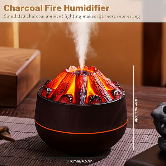 Volcano-like Humidifier with Glowing Base - USB-Powered Silent Operation, Dual Mist Modes (Strong/Weak), Compact Desktop Decor for Home, Office, Bedroom - Ideal Housewarming or Holiday Gift - Safe Low Voltage (36V), Volcano D
