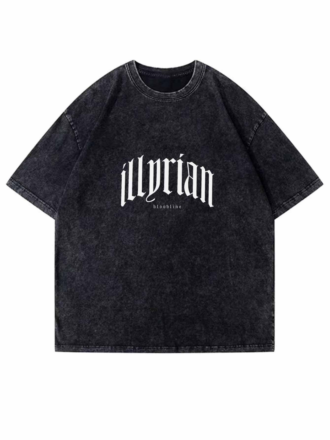 Illyrian Bloodline Gothic Text Men's T-Shirt, High-Quality Washed Print, Durable & Stylish, 6 Sizes Available