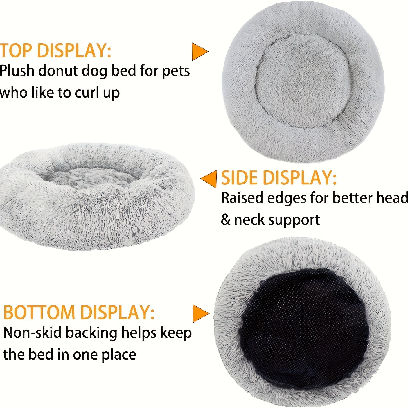 Extra Large Round Plush Dog Bed with Non-Slip Base - 40cm-100cm, Soft Faux Fur Pet Bed for Small, Medium & Large Dogs, Cozy Warmth, Perfect Halloween & Christmas Gift, Available in 6 Sizes, Dog Bed for Dogs, Cozy Pet Furnitur