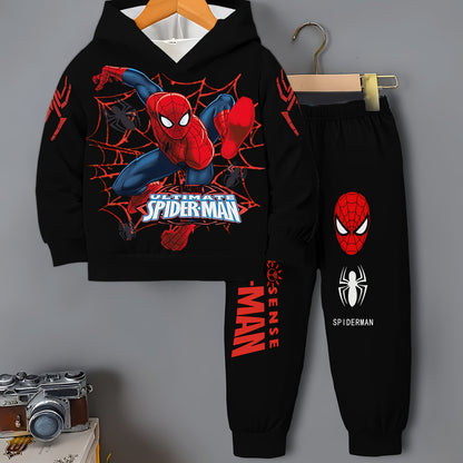 children's hooded sweatshirt set, cute boys' casual wear for spring and autumn, suitable as birthday gifts, daily children's clothing., Perfect for Outdoor