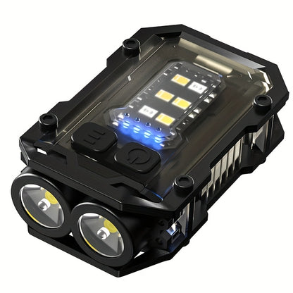 1pc LihangStar Mini Handheld Flashlight, USB Rechargeable Keychain Light with Power Display, Magnetic Base & Metal Clip, Super Bright Adjustable LED, 8 Modes, Battery, Type-C Charging for Outdoor Camping Hiking (Black), Hikin