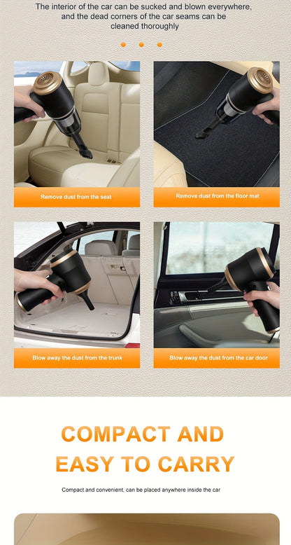 BELlBUY Portable Cordless Handheld Vacuum Cleaner, 6000Pa Powerful Suction for Cars, Computers, Sofas, Offices, Pets, and Homes - Includes Multiple Nozzles, USB Rechargeable, Low Noise, Car Vacuum Cleaner