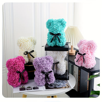 One Piece of a 20Cm Artificial Foam Rose Bear, a Romantic And Creative Gift Suitable for Valentine'S Day, Mother'S Day, Anniversaries, Weddings, Birthdays, And Christmas, Packaged in a Box.