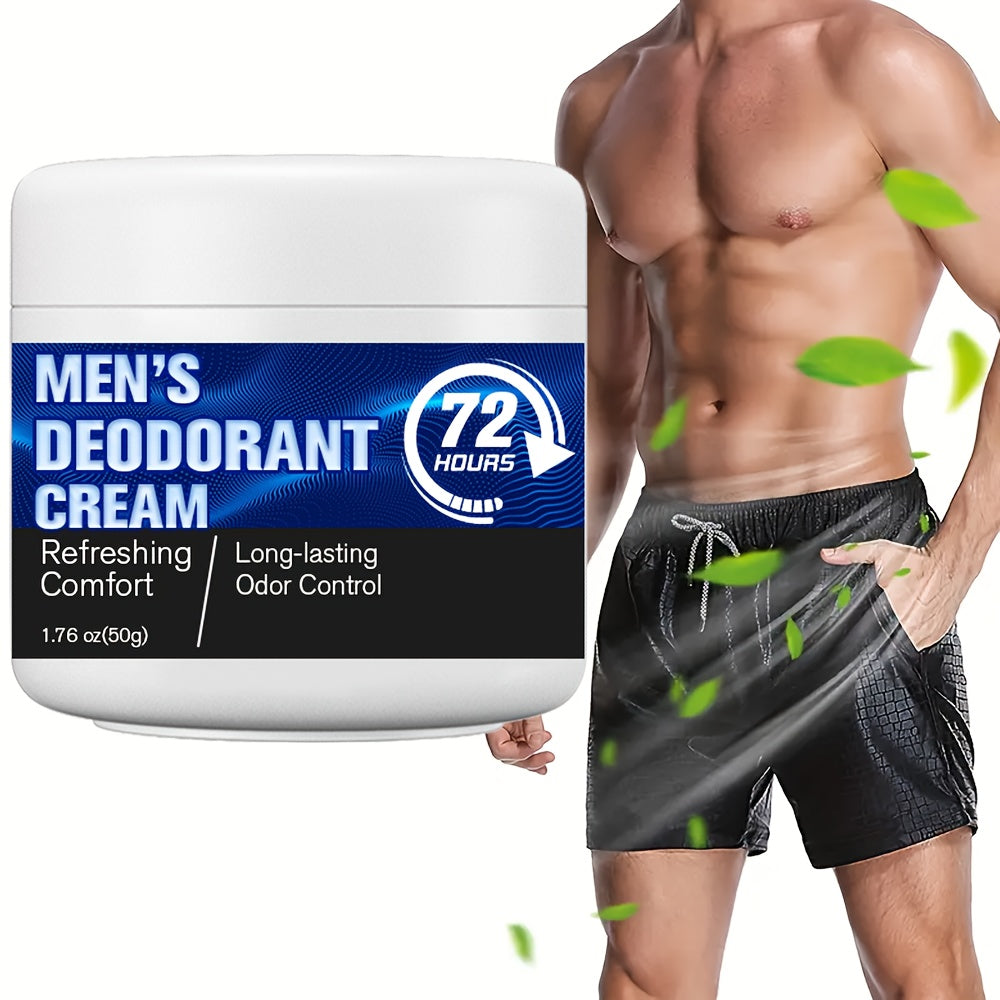 Men's Deodorant Lotion - 50g, Long-lasting freshness and underarm odor control, Enriched with Camellia and Sweet Almond Oils, Moisturizing formula, Up to 72 hours odor control