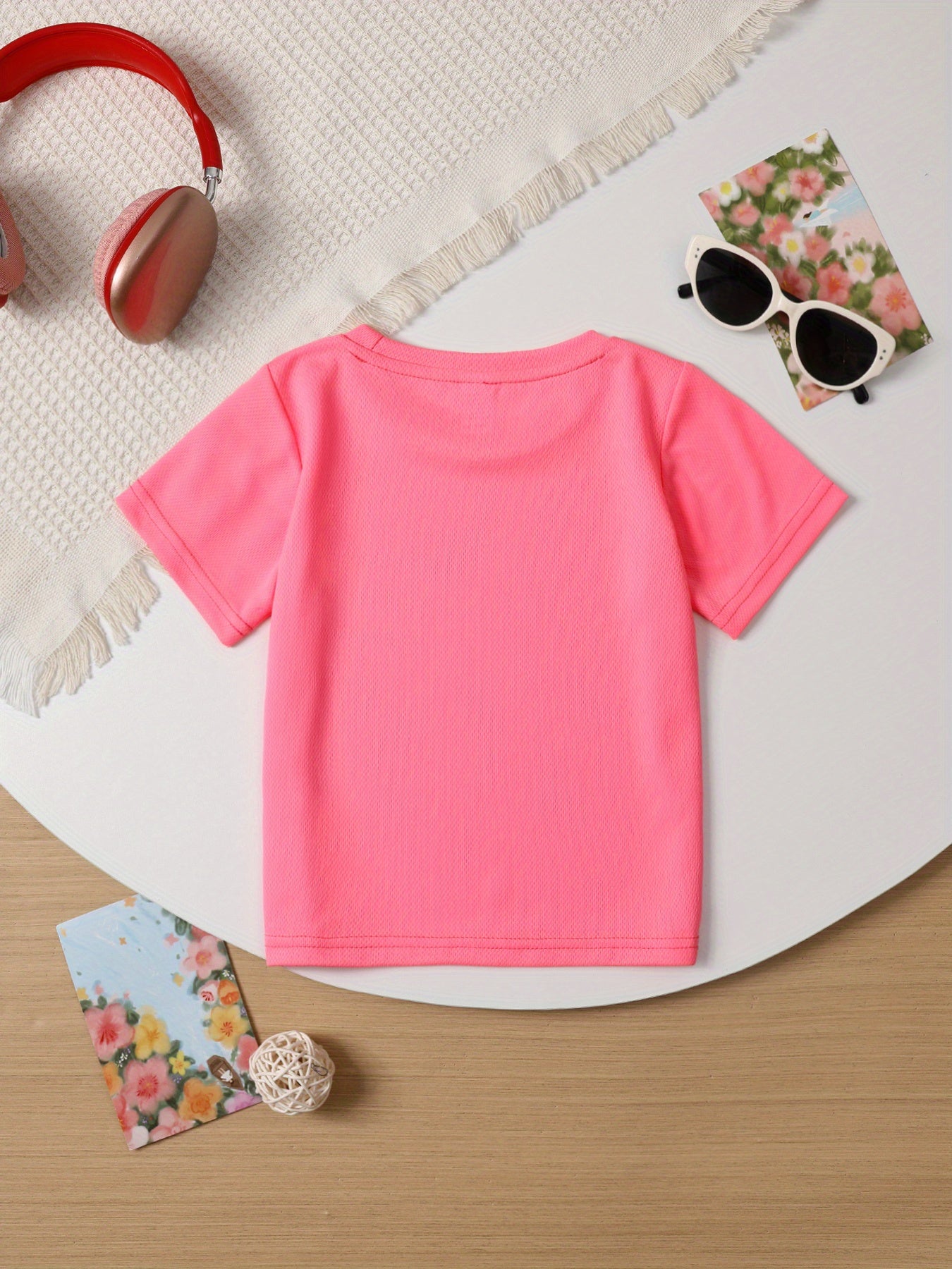 Youngsters' Stitch Cartoon Print T-Shirt - Pink Casual Summer Top with "We Love Stitch" Design, Soft & Breathable Knit Fabric, Round Neck, Machine Washable, Perfect for Youngsters' Playtime & Holidays, Youngsters'S Playtime S