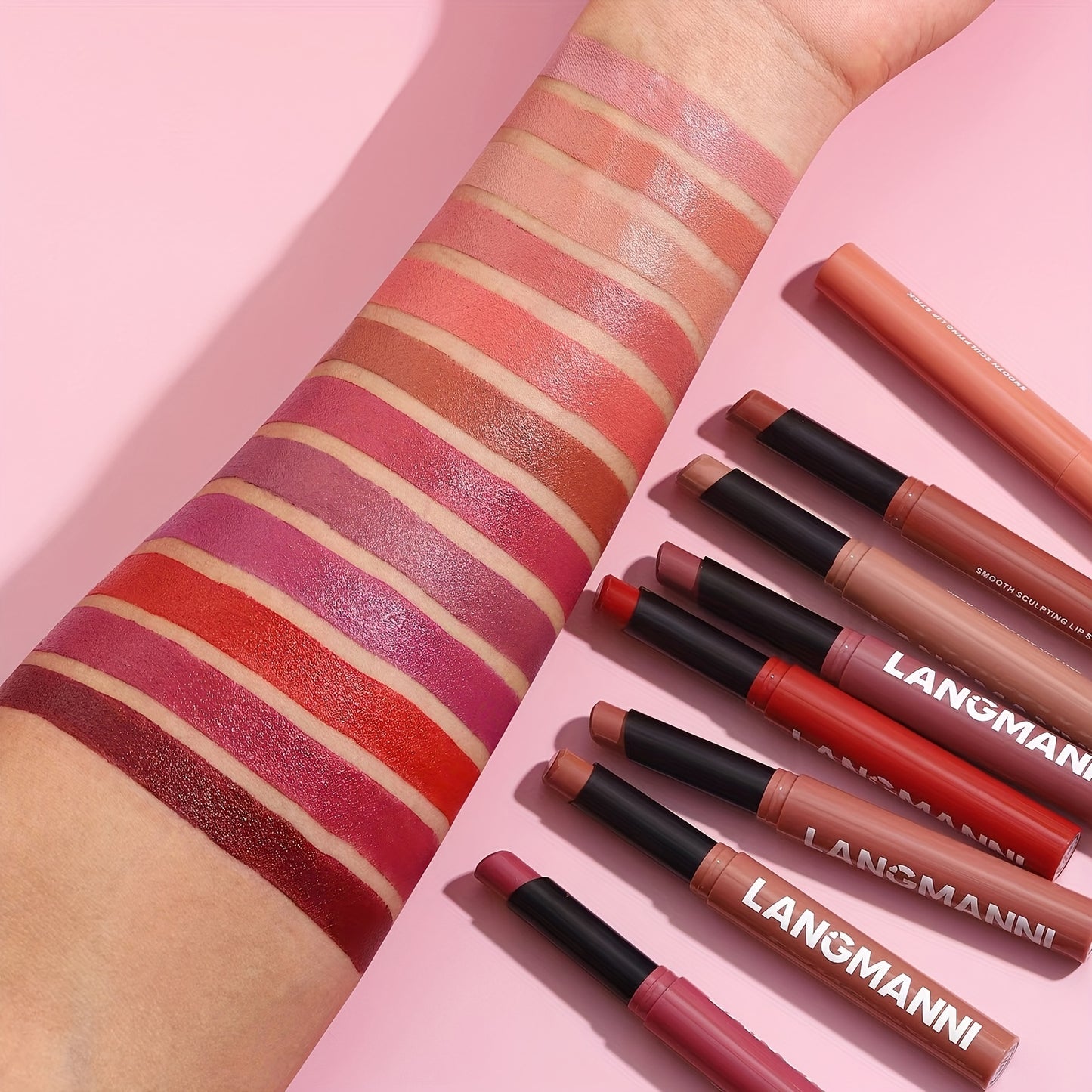 Single Pack of Matte Lipstick in 12 Colors with Lasting Moisture