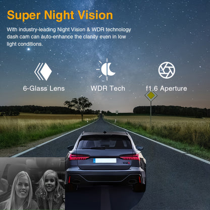 ZKCAMSPY Dual Dash Cam 1080P Front & 720P Rear, 8.03cm HD Night Vision, Loop Recording, G-Sensor, Wide Angle, 27.5FPS, 5V Car Plug, Rechargeable Lithium Polymer, Adhesive Mount, PC Compatible, Universal Driving Position - No