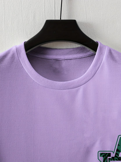 Men'S Casual Y2K LA Graphic T-Shirt - Bold Oversized "LA" Letter Print, Comfortable & Breathable with Slight Stretch, Perfect for Home & Outdoor Activities, Spring/Summer Fashion, Machine Washable, Loose Fit Short Sleeve Crew