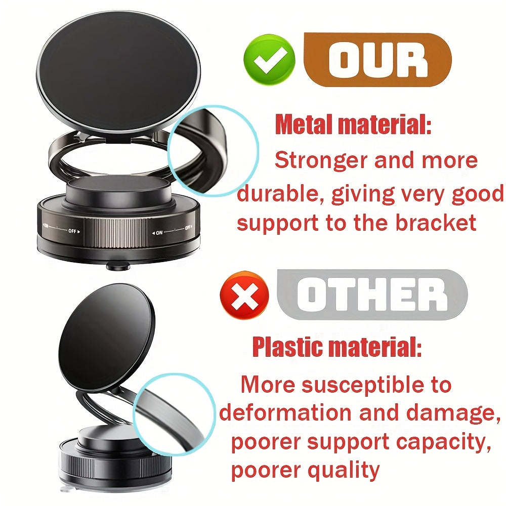 1pc Car Magnetic Phone Holder, Adjustable Rotating Double-Sided Suction, ABS Material, Non-High Quality, Hands-Free Cell Phone Mount for Enhanced Driving Safety and Comfort, Handsfree Driving Accessory | Modern Car Accessory
