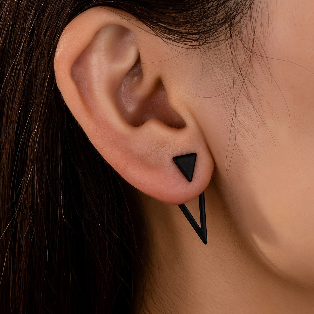 1 Pair Chic Minimalist Triangle Design Earrings - Versatile & Trendy, Alloy with Iron Posts, Perfect for Casual Attire