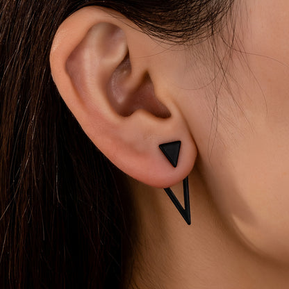 1 Pair Chic Minimalist Triangle Design Earrings - Versatile & Trendy, Alloy with Iron Posts, Perfect for Casual Attire