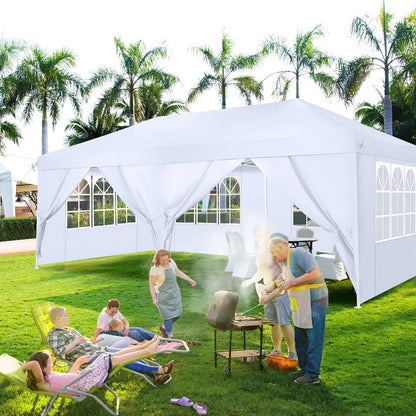 3x6m/3.05x3.05m Pop-up Tent With 6 Removable Side Walls Or 4 Removable Side Walls, With/without Sandbags, Style Optional, Suitable For Party Weddings, Garden Pavilion For Beach Wedding Camping Instant Awning, Upgraded Roof, W