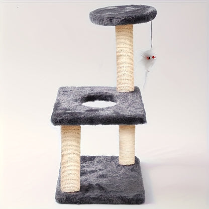 Multi-Level Cat Tree Tower with Scratching Posts, Condo & Swing - Durable Cardboard Cat Furniture with Plush Cushions, Space-Saving Design for Indoor Cats, Easy Assembly, Cat Climbing Tower, Pet Activity Center, Modern Pet Fu