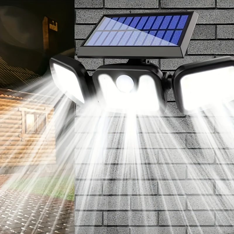 Solar-Powered Motion Sensor Light - 74 LED Outdoor Floodlight, 3 Modes,, Suitable for Front Door, Yard, Garage, Sidewalks, Pathways, Garden, and Patio | Solar Energy & Energy-Efficient Outdoor Lighting | Durable Plastic Body