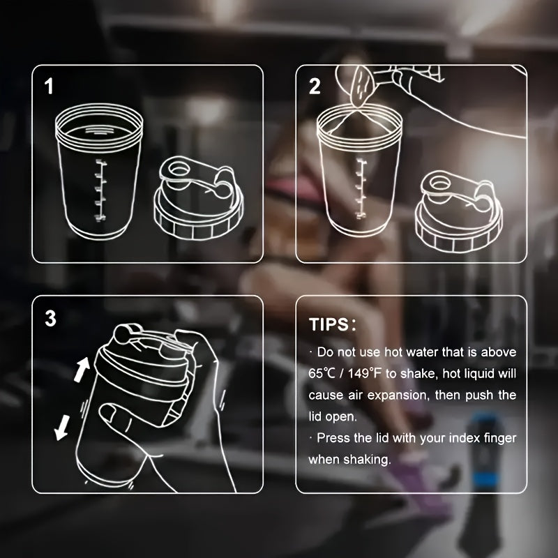 1pc Portable Outdoor Protein Shaker Cup - 3-Layer Detachable Design with Measurement Markings, BPA-Free Leak-Proof Blender for Fitness, Gym & On-the-Go Protein Powder Mixing (Multi-Color Options), Protein Shaker Bottle