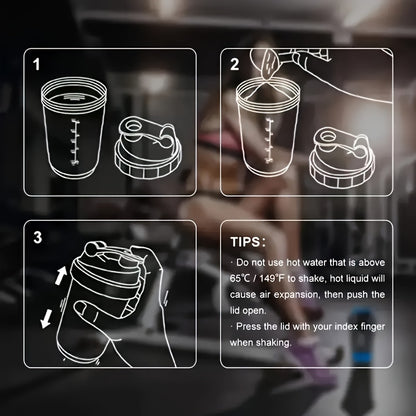 1pc Portable Outdoor Protein Shaker Cup - 3-Layer Detachable Design with Measurement Markings, BPA-Free Leak-Proof Blender for Fitness, Gym & On-the-Go Protein Powder Mixing (Multi-Color Options), Protein Shaker Bottle