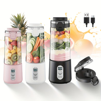 USB Rechargeable Portable Blender with Digital Timer Display, 10-Cup Capacity, Detachable & Easy-Clean Design for Smoothies, Juices, Protein Shakes - Ideal for Gym, Travel, Home Use, Smoothie Blender Portable, Juice Preparati