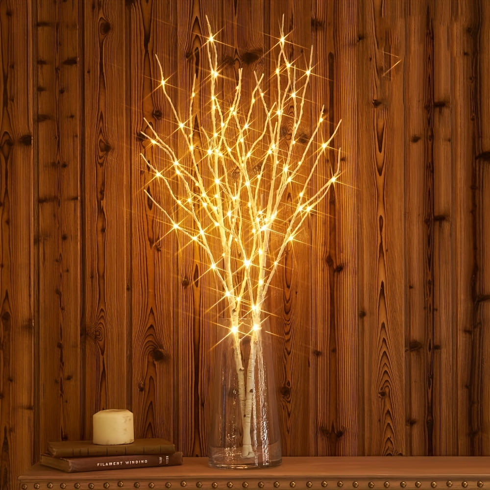 Illuminated birch branch decorative light, simulated artificial branches, battery powered, suitable for indoor and outdoor Christmas, weddings, parties, Valentine's Day, home decoration lights, etc