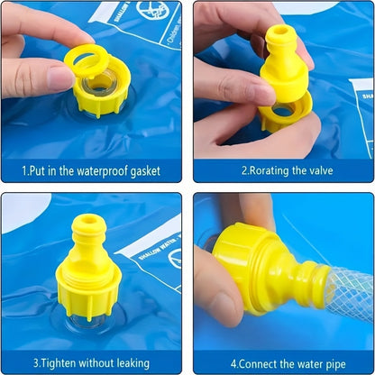 1pc Extra-Large 100.08cm Thick PVC Kids' Water Sprinkler with Marine Life Design - Perfect for Ages 6-8 | Portable & Foldable Inflatable Splash Pad for Outdoor Play, Lawn Fun & Pet Bathing | Blue | Ideal Summer Cool-Down Toy