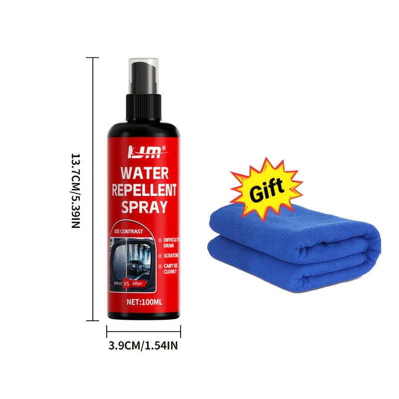Car Glass Waterproof Spray Anti-Rain Coating Hydrophobic Rainproof Windshield Mirror Water Repellent Wax Kit, Hydrophobic Coating Fog and Rain Protection Suitable for Car Windows Wiper Blades and Bathroom Glass