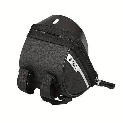 1pc B-SOUL Touch Screen Compatible Polyester Bike Bag, Adjustable Strap Mountain Bicycle Handlebar Pouch for Cycling