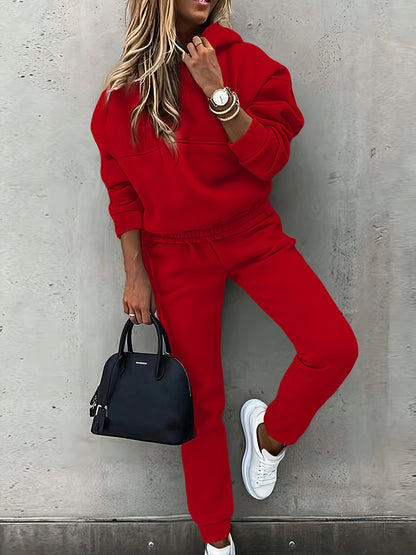 Autumn and Winter Women'S Fashion Casual Sweatshirt Set, European and American Style