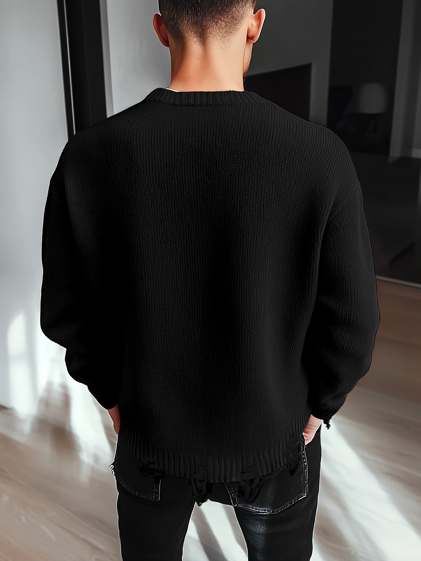 Cozy Men'S Red Heart Knit Sweater - Warm, Comfortable Loose Fit Pullover for Fall/Winter, Casual Crew Neck, Medium Stretch, Viscose Material