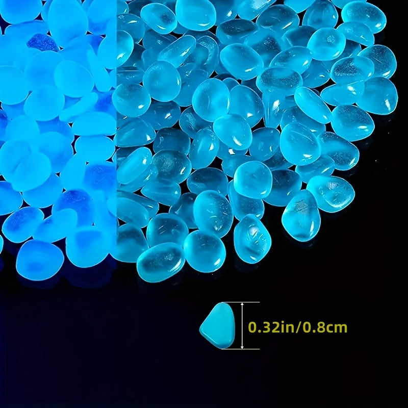 100pcs Glow-in-the-Dark Resin Mini Pebbles - Blue & Green Glowing Stones for DIY Crafts, Garden Pathways, Aquarium Decor, and Festive Outdoor Displays, Garden Decorations, Aquarium Ornaments, Festive Display Stones, Durable D
