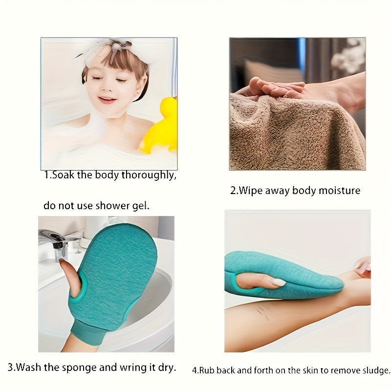 1pc Exfoliating Bath Glove - Double-Sided Scrubber for Smooth Skin, Ideal for Body Massage and Exfoliation, Green, Bath Accessories|Exfoliating Glove|Soft Texture