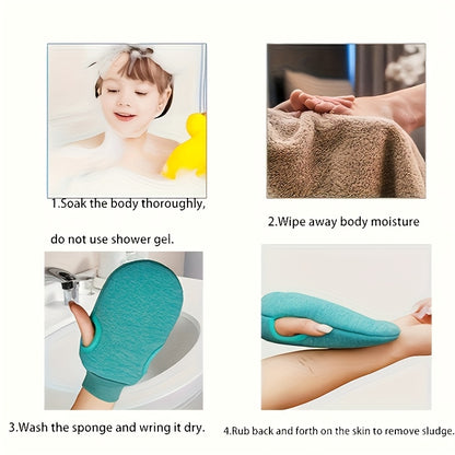 1pc Exfoliating Bath Glove - Double-Sided Scrubber for Smooth Skin, Ideal for Body Massage and Exfoliation, Green, Bath Accessories|Exfoliating Glove|Soft Texture