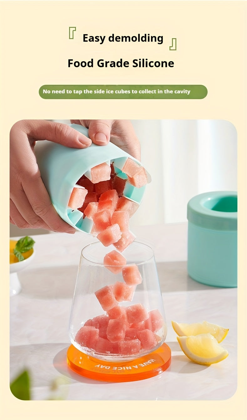 1pc Quick Freeze Silicone Ice Cube Trays - Easy to Use, Durable Plastic Molds for Perfectly Shaped Ice, Ideal for fruit juice, Ice Buckets & Cylindrical Cups, fruit juice Accessories,Suitable for Thanksgiving, Halloween, Chri