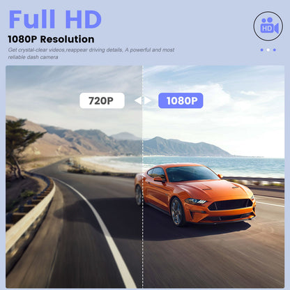 Podofo 2025 Latest 1080P Dual Dash Cam for Cars - Front & Inside Camera with 32GB Card, 8.03cm IPS Screen, IR Night Vision, 170° Wide Angle, Loop Recording, G-Sensor, Motion Detection, 24H Parking Mode - Perfect New Car, Hol
