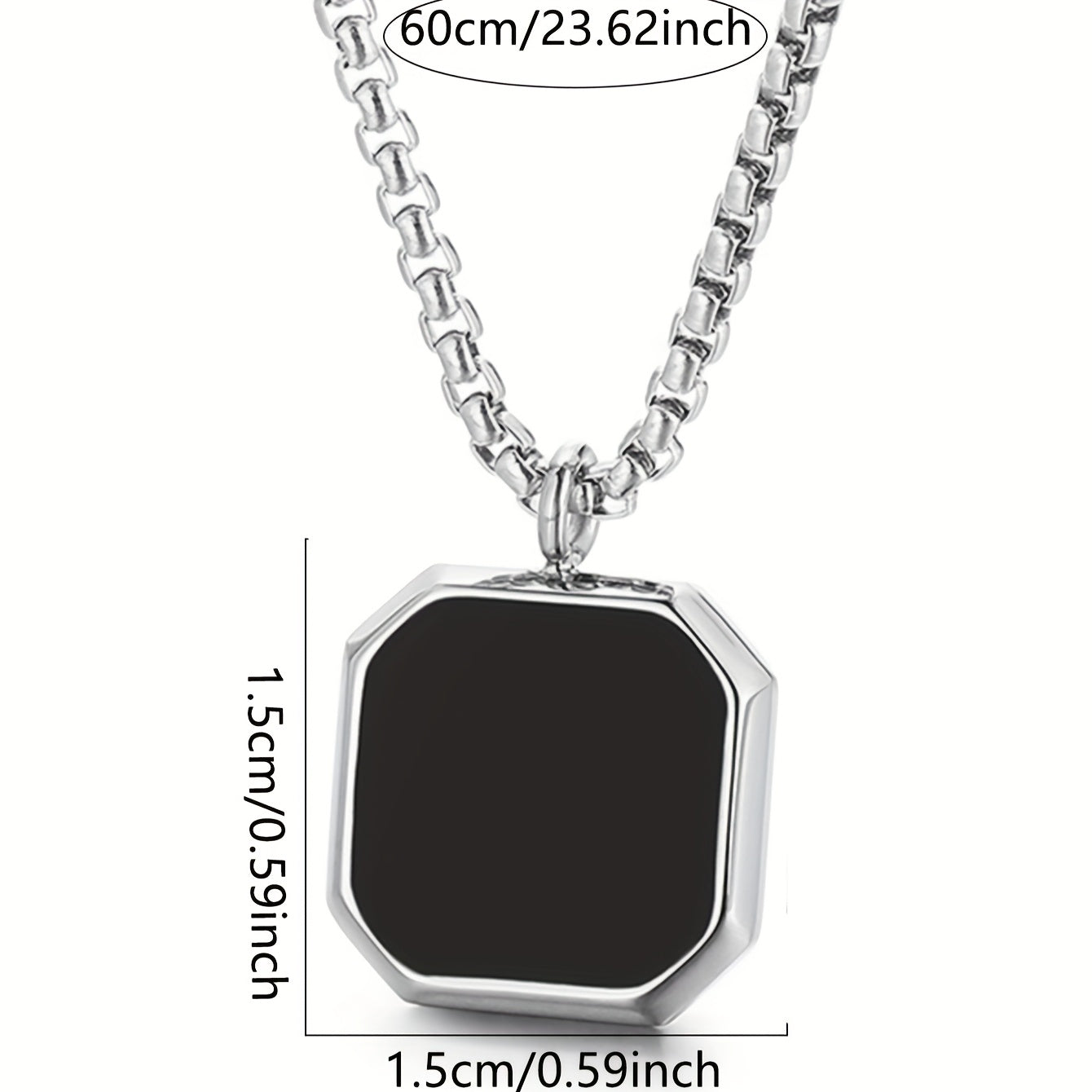 Funky Nooxian Stainless Steel Black Pendant Necklace for Men - Classic and Durable
