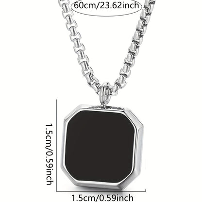 Funky Nooxian Stainless Steel Black Pendant Necklace for Men - Classic and Durable