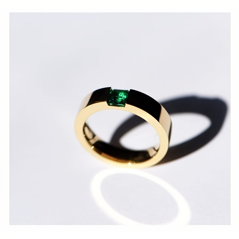 Popular 4mm Synthetic Synthetic Gems Couple Rings for Men and Women