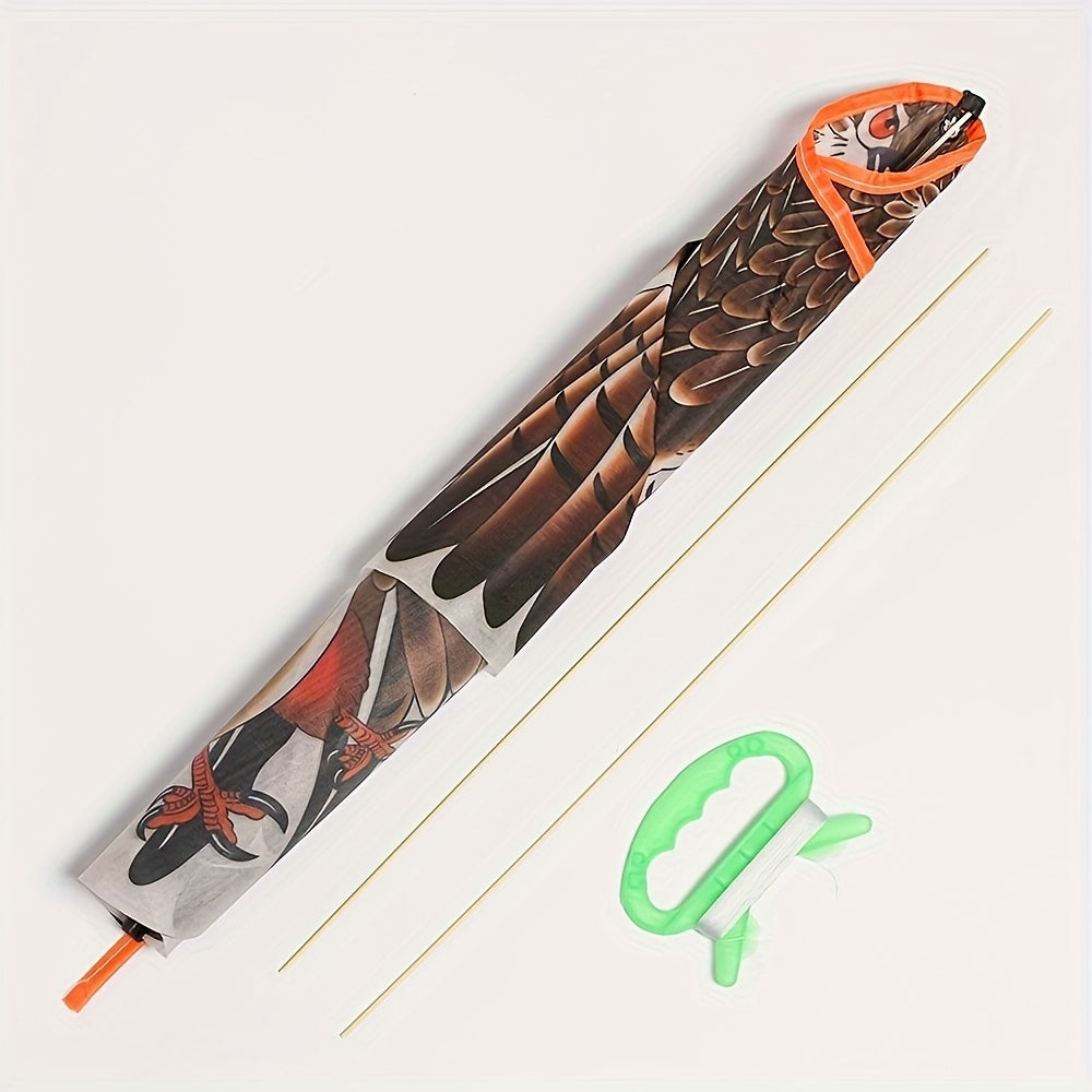 Extra Large Eagle Kite - 110.01cm Wingspan with Long Lines (30.0meter Total), Realistic Brown/Red/Black Feather Design - Heavy-Duty kite for Outdoor Flying, Birthday Parties, Kite Fighting - Ideal for Adults & Teens - Availab