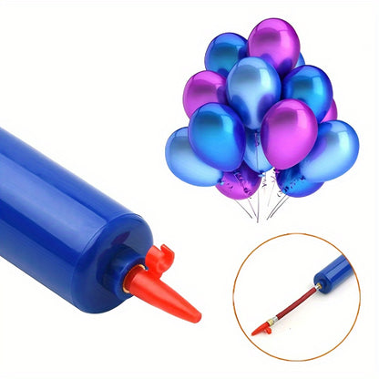 1pc Blue Manual Hand Pump Inflator with Flexible Hose, Portable Air Pump for Basketball, Football, Volleyball - Durable PP Material, Uncharged Operation, Ideal for Valentine'S Day, Women'S Day, Mother'S Day, Thanksgiving, Chr