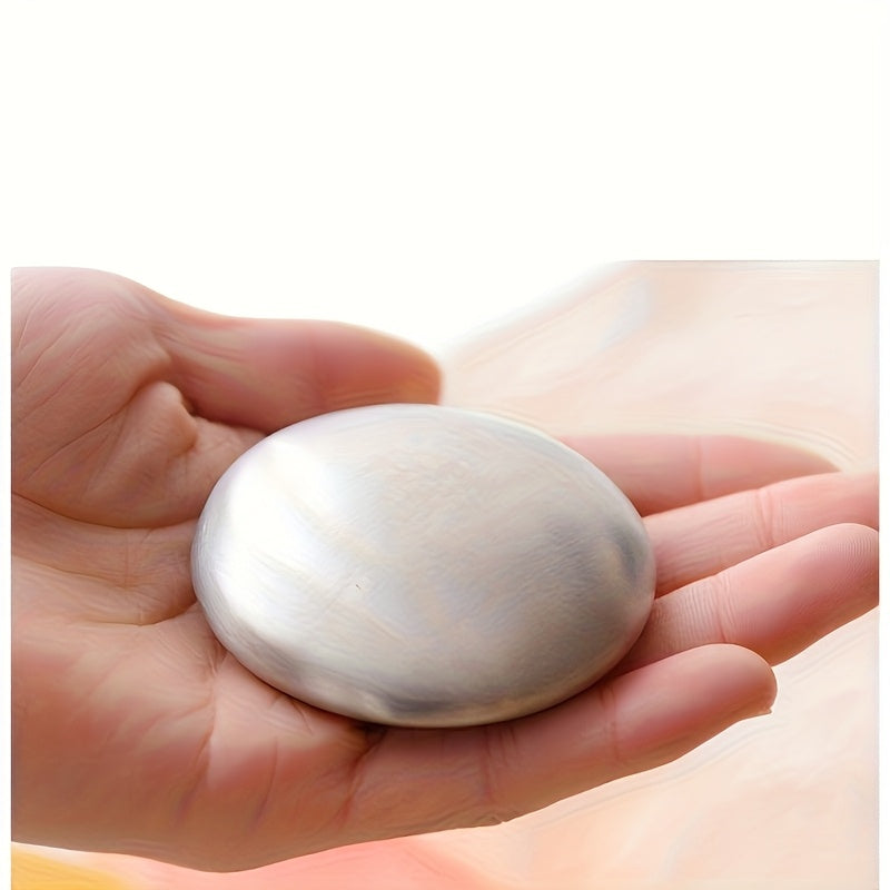 1pc Stainless Steel Oval Deodorant Soap, Odor Eliminator for Hand, Garlic, Fishy, Onion Smells, Kitchen Gadget - Essential Home Tool Without Detergent, Hand Deodorizing Soap|Smooth Texture Soap|Durable Kitchen Tool