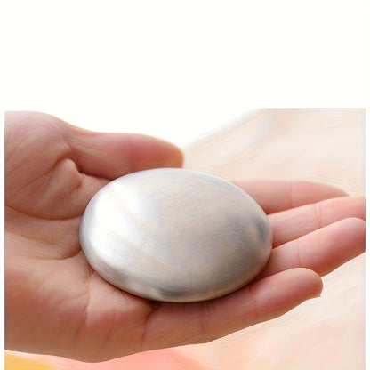 1pc Stainless Steel Oval Deodorant Soap, Odor Eliminator for Hand, Garlic, Fishy, Onion Smells, Kitchen Gadget - Essential Home Tool Without Detergent, Hand Deodorizing Soap|Smooth Texture Soap|Durable Kitchen Tool